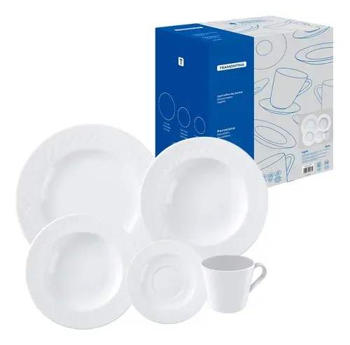 Aparelho de Jantar Ingrid em Porcelana 20 Peças Cor Branco Tramontina