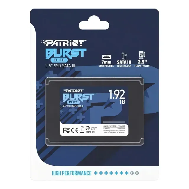 Disco Sólido Interno Patriot Burst Elite 1,92 Tb Sata Iii Pr Cor Preto