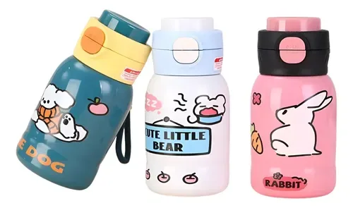 Garrafa Térmica Infantil 500ml Escolar Vacumm Alça + Copo