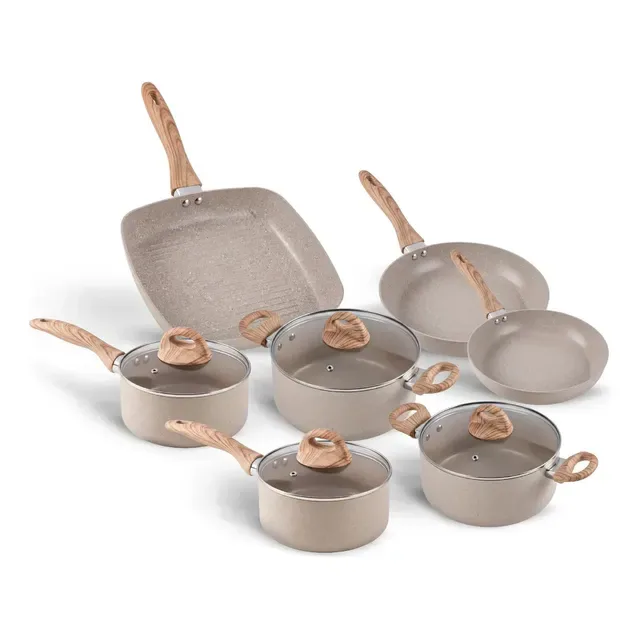 Jogo De Panelas 7 Ceramic Life Smart Plus Areia Brinox Areia