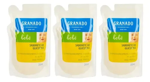 Kit 3 Sabonetes Líquidos Granado Bebê Glicerina Tradicional 250ml Refil