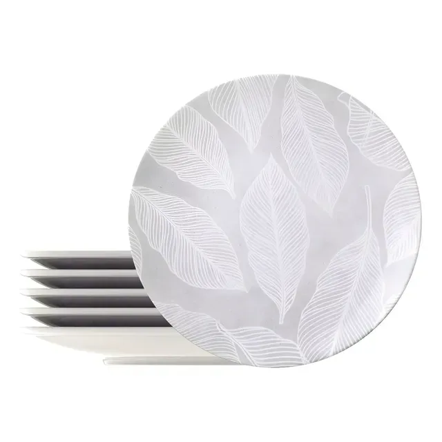 Kit De Prato Raso Em Porcelana Arbo 6 Peças Tramontina 96589037 Cinza