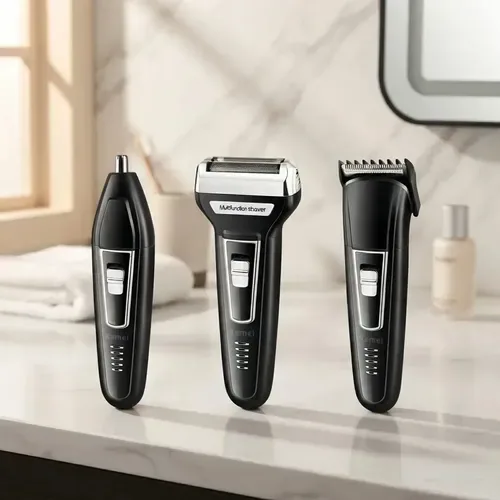 Máquina de Cortar Cabelo 3 em 1 Aparador de Pelos Nariz e Orelhas Kemei KM-6558
