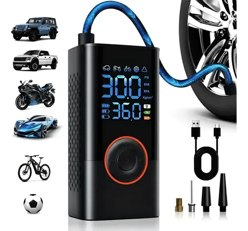 Mini Compressor Ar Calibrador Encher Pneu Portátil Digital