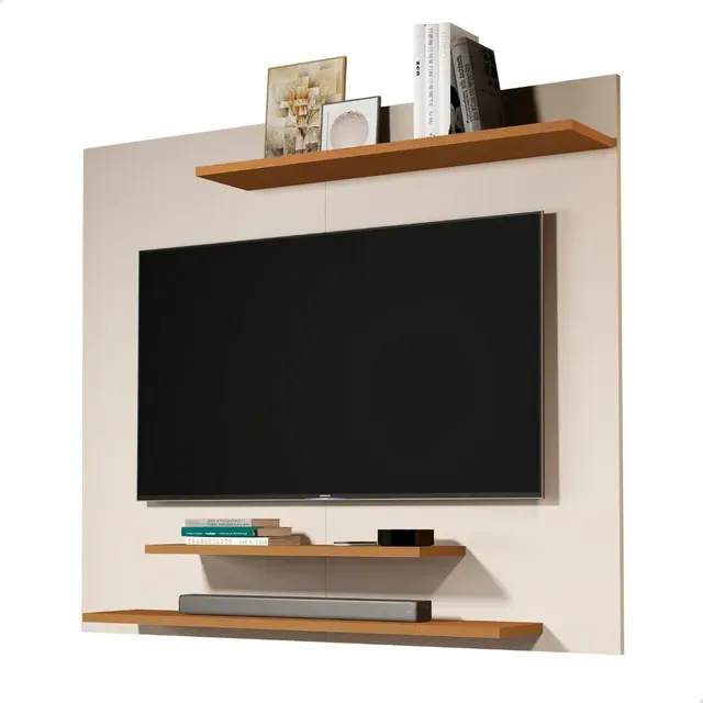 Painel Para Tv Até 40 Polegadas Estante Rack Sala Off White Off White/nature
