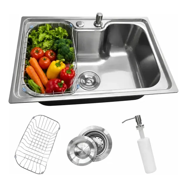 Pia Cuba Cozinha Gourmet Aço Inox 60x42 Com Acessórios Prateado